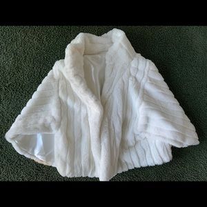 White Faux Fur Shawl